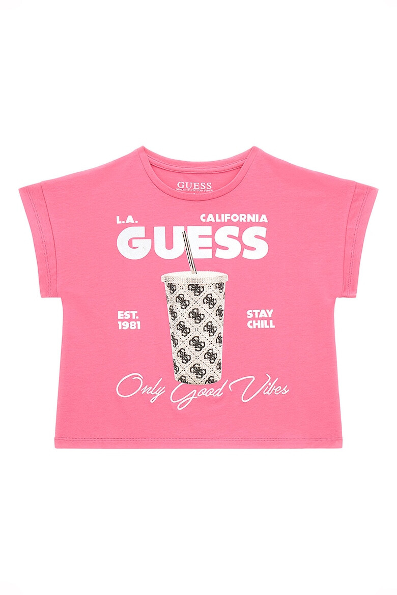 GUESS Tricou din amestec de bumbac organic cu imprimeu logo - Pled.ro