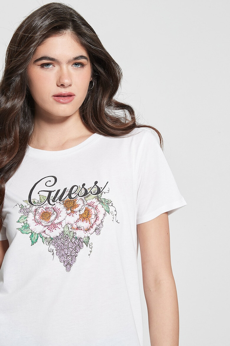 GUESS Tricou din amestec de modal cu imprimeu logo - Pled.ro