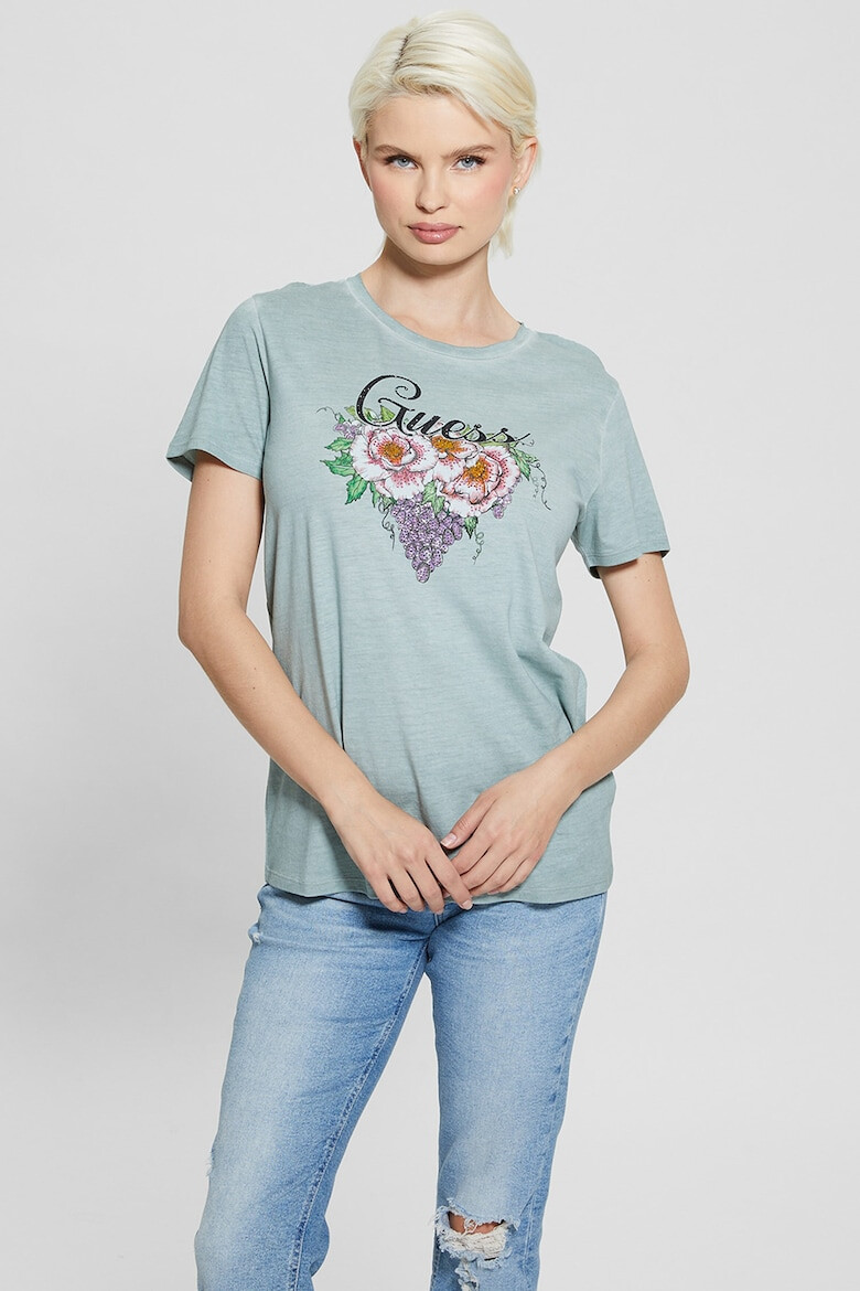 GUESS Tricou din amestec de modal cu imprimeu logo - Pled.ro