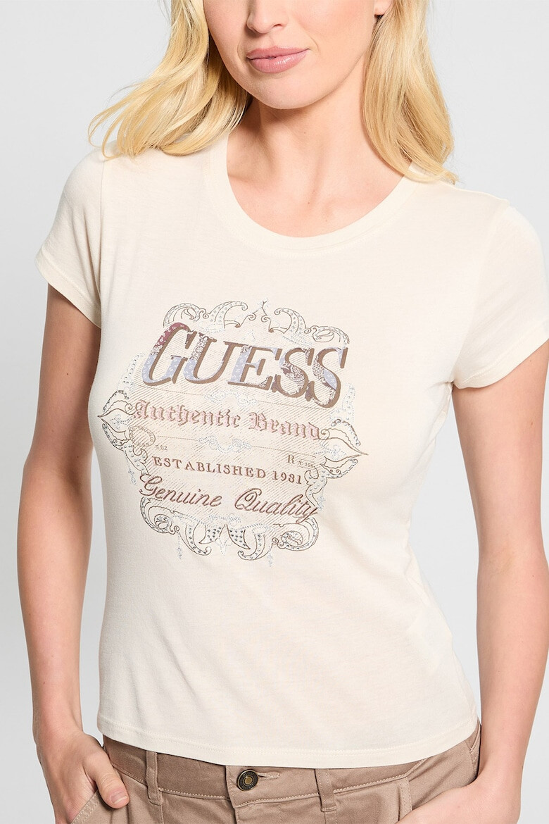 GUESS Tricou din amestec de modal cu imprimeu logo - Pled.ro