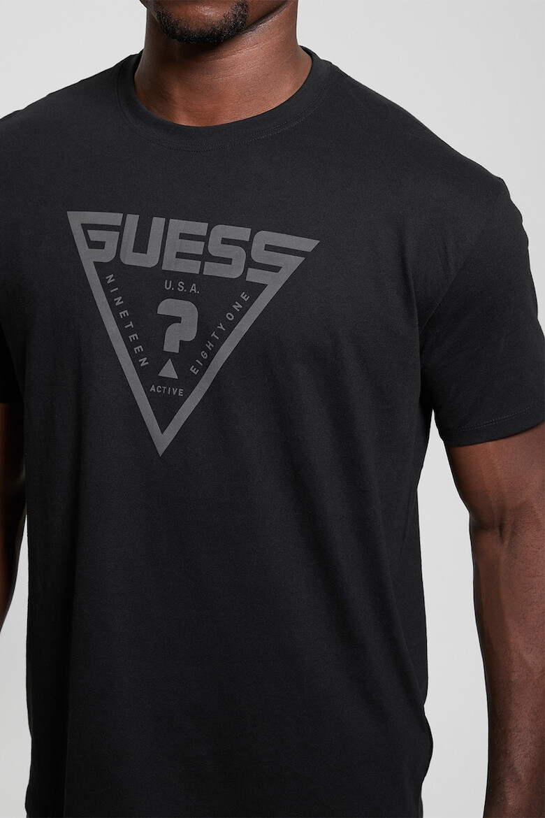 GUESS Tricou din bumbac cu decolteu la baza gatului pentru fitness - Pled.ro