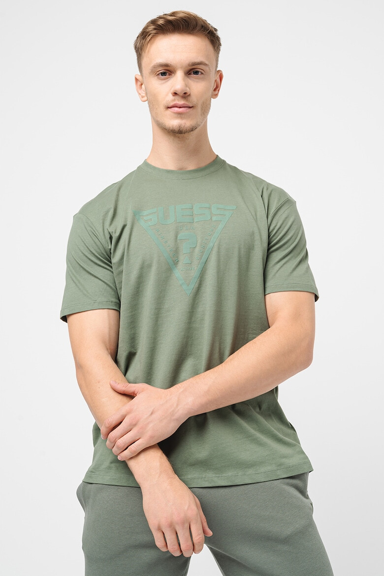 GUESS Tricou din bumbac cu decolteu la baza gatului pentru fitness - Pled.ro