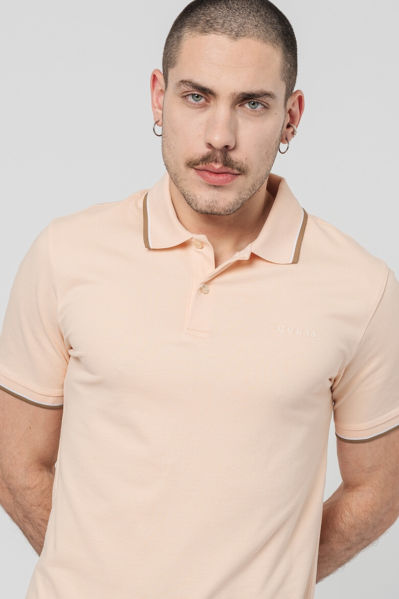 GUESS Tricou polo din amestec de bumbac - Pled.ro