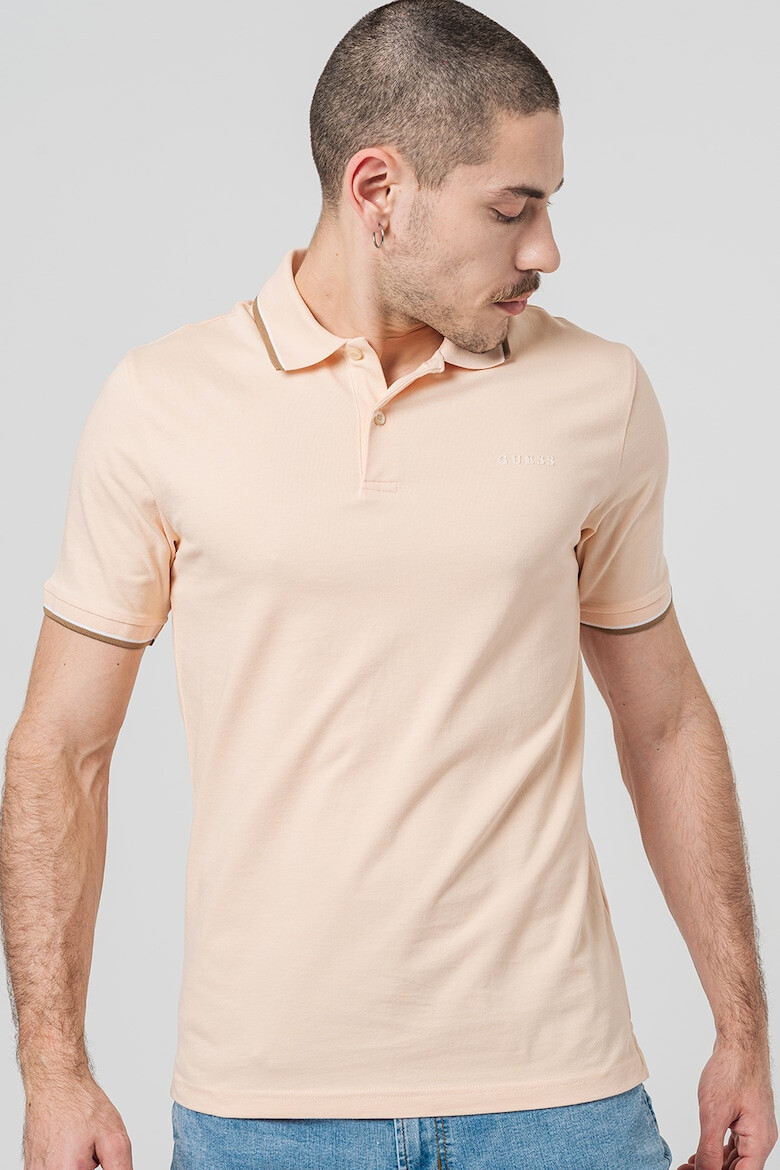 GUESS Tricou polo din amestec de bumbac - Pled.ro