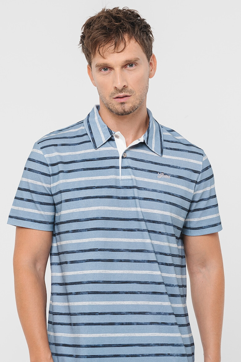 GUESS Tricou polo din bumbac cu model in dungi - Pled.ro