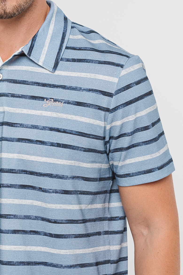 GUESS Tricou polo din bumbac cu model in dungi - Pled.ro