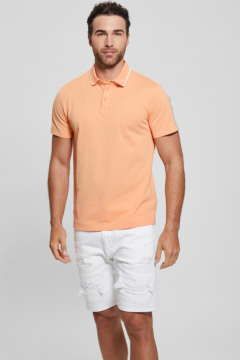 GUESS Tricou polo din material pique - Pled.ro