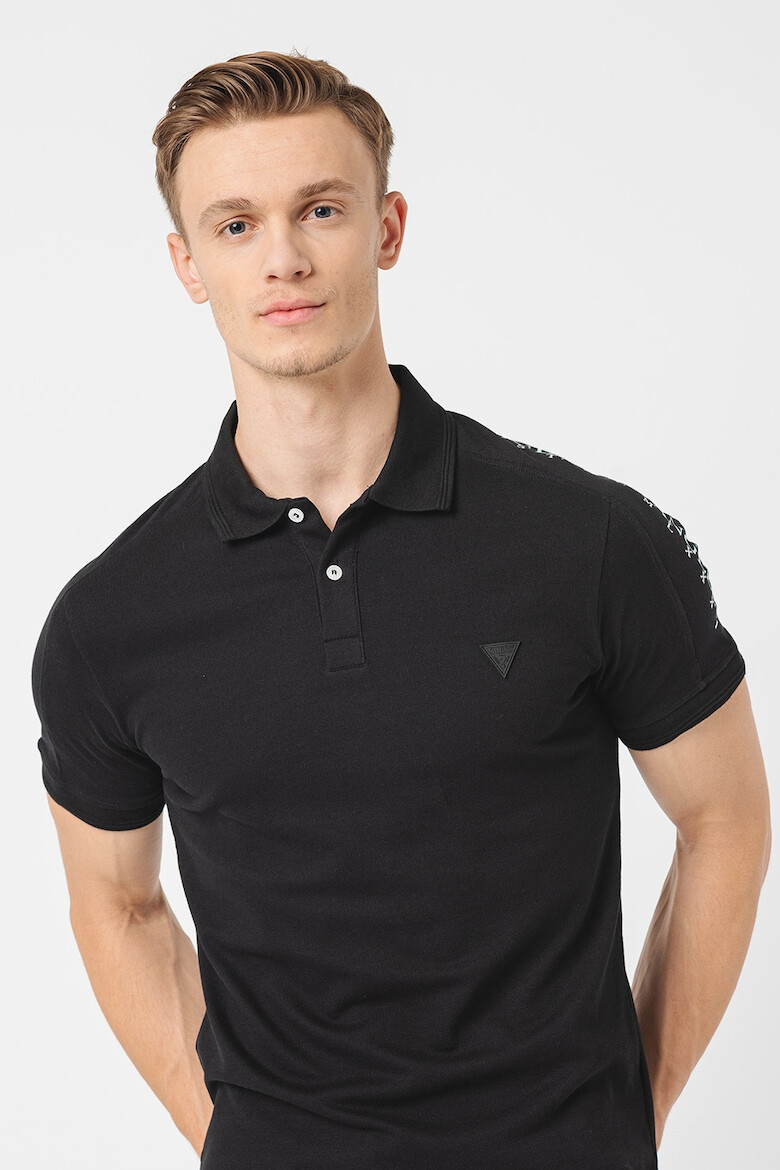 GUESS Tricou polo slim fit cu imprimeu logo - Pled.ro