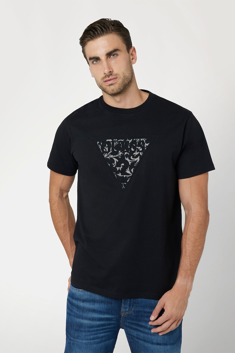 GUESS Tricou regular fit din amestec de modal cu broderie logo - Pled.ro