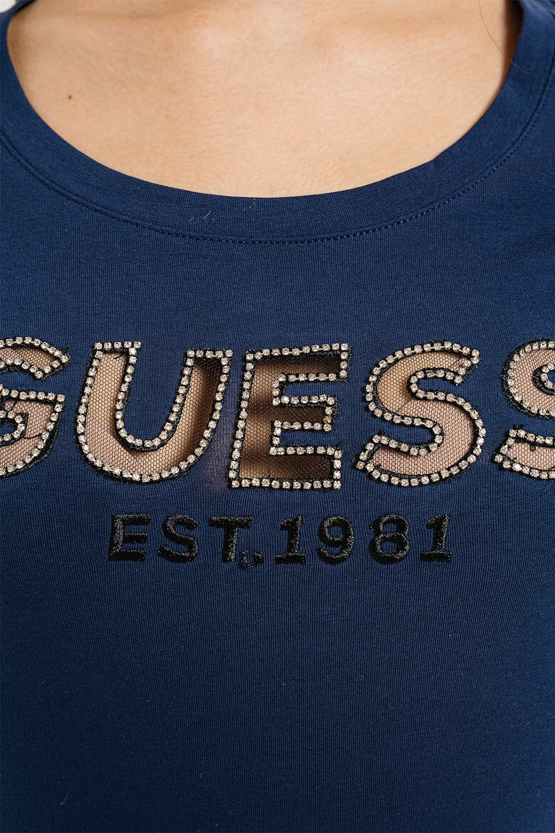 GUESS Tricou slim fit cu aplicatie logo din strasuri - Pled.ro