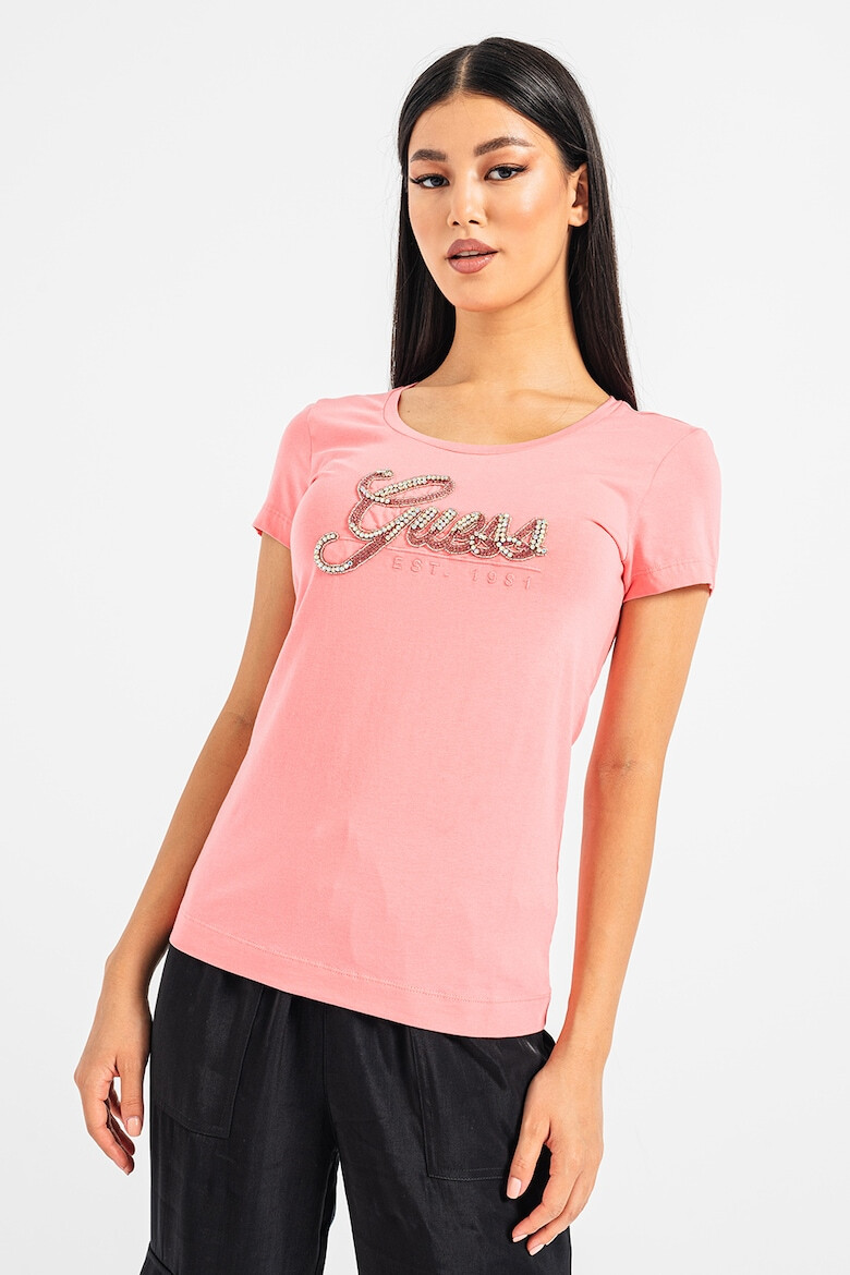 GUESS Tricou slim fit cu aplicatii cu strasuri - Pled.ro