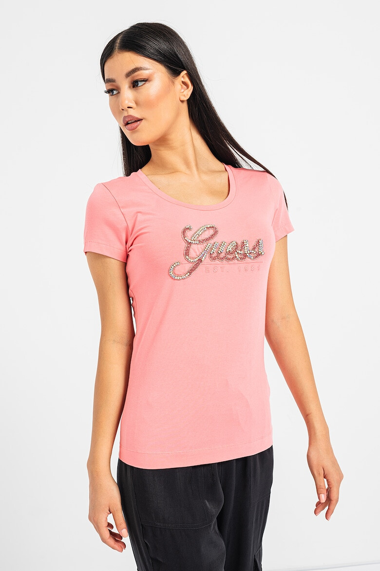 GUESS Tricou slim fit cu aplicatii cu strasuri - Pled.ro