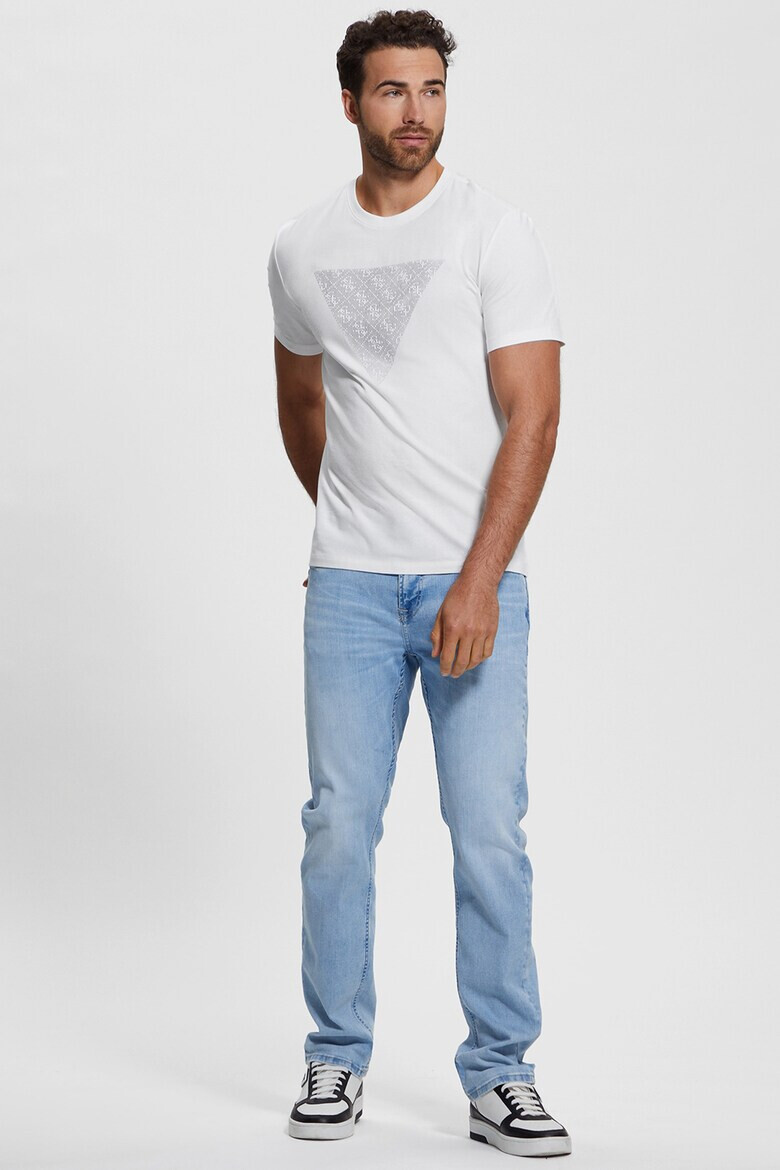 GUESS Tricou slim fit cu decolteu la baza gatului si imprimeu logo - Pled.ro