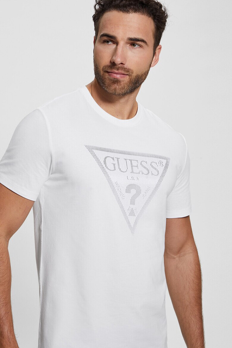 GUESS Tricou slim fit cu decolteu la baza gatului si imprimeu logo - Pled.ro