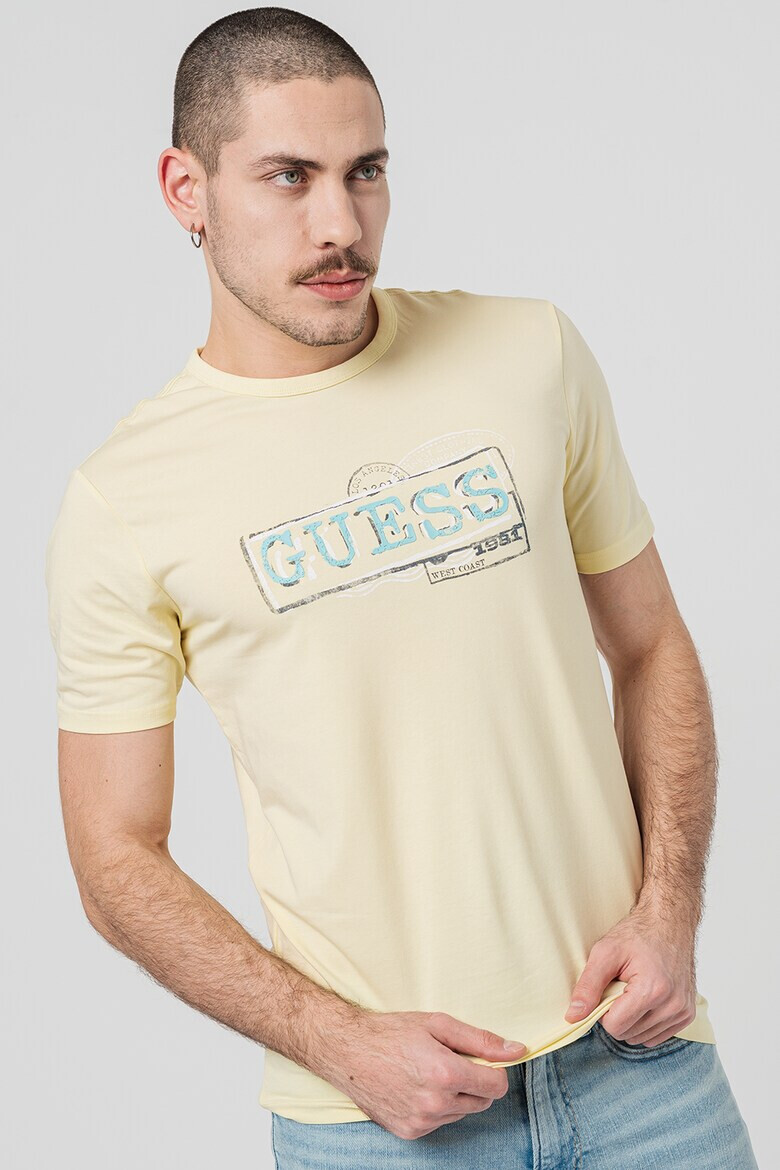 GUESS Tricou slim fit cu imprimeu logo - Pled.ro