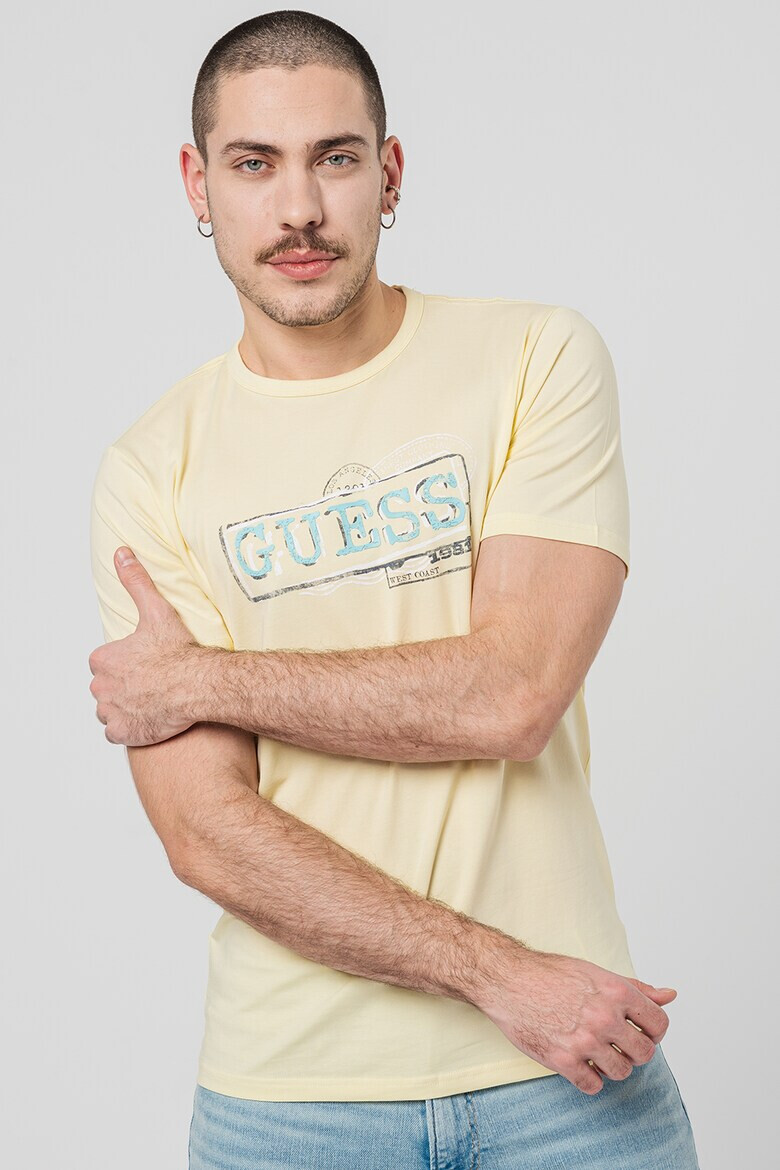 GUESS Tricou slim fit cu imprimeu logo - Pled.ro