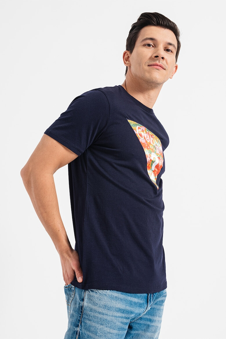 GUESS Tricou slim fit de bumbac cu imprimeu logo pe piept - Pled.ro