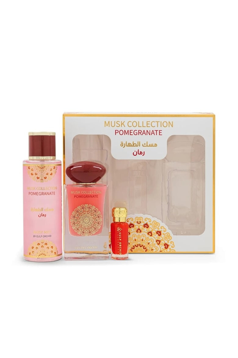 Gulf Orchid Set Apa de Parfum Pomegrante Unisex 60 ml + Spray de corp 250 ml + Ulei concentrat 12 ml - Pled.ro