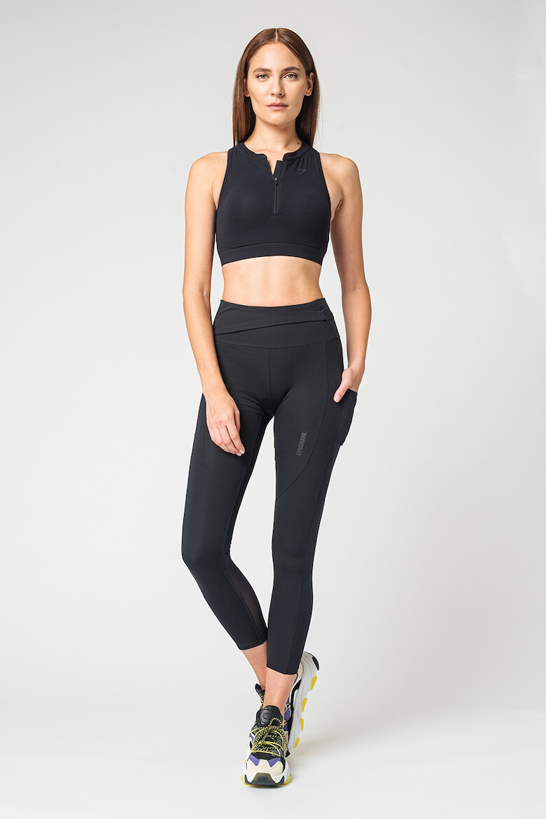 Gymshark Colanti crop cu talie inalta pentru alergare Chalk - Pled.ro