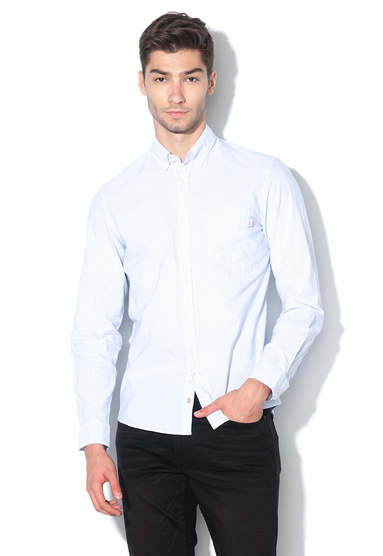 Hackett London Camasa slim fit din amestec de in cu model in dungi - Pled.ro