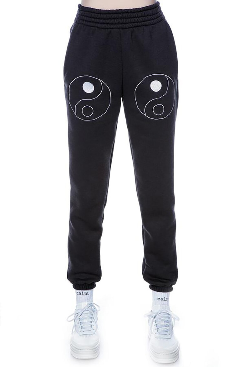 HAMZA Pantaloni sport cu broderie Yin - Pled.ro