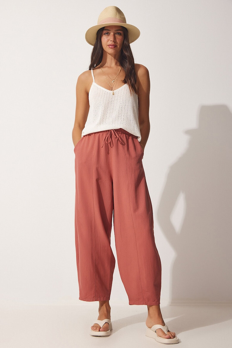 Happiness İstanbul Pantaloni crop cu croiala conica - Pled.ro