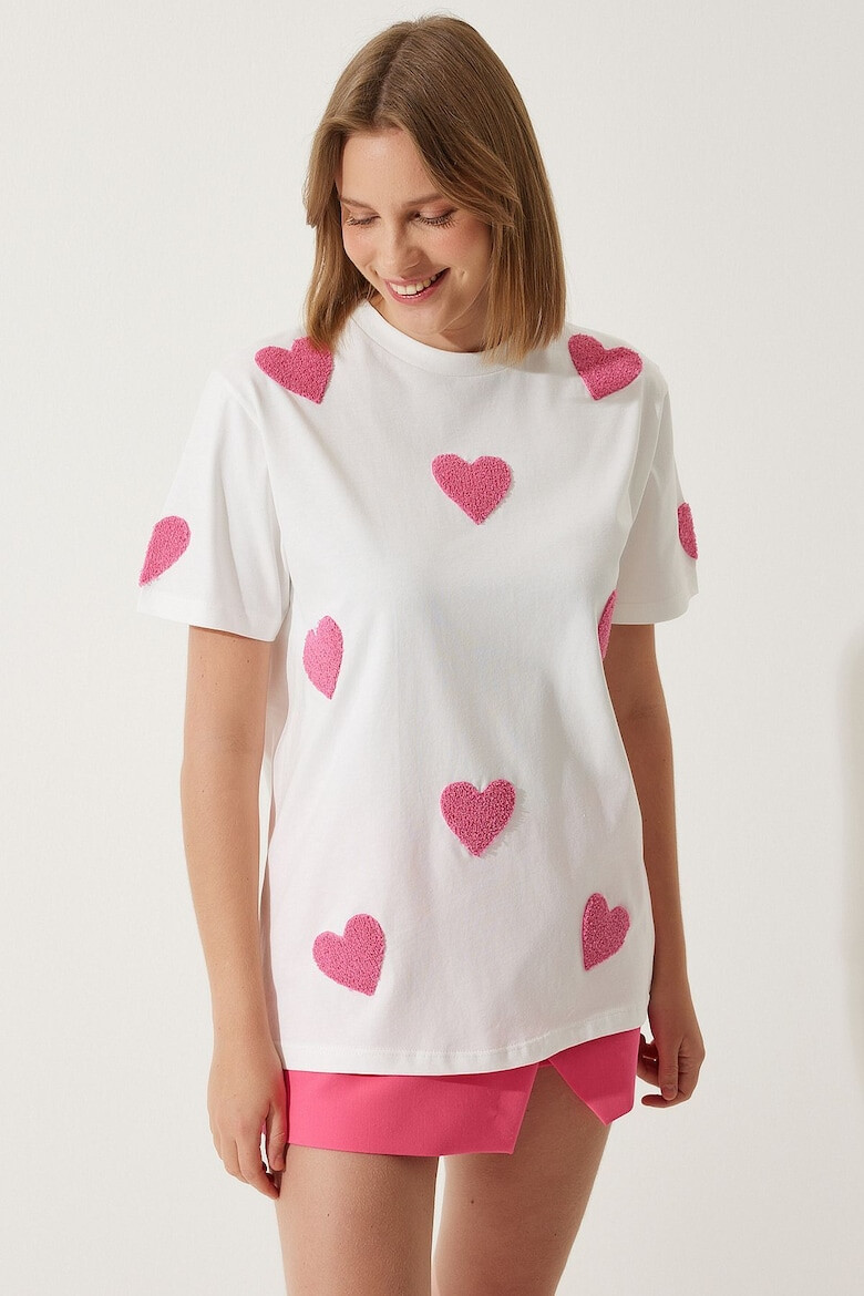 Happiness İstanbul Tricou de bumbac cu inima - Pled.ro