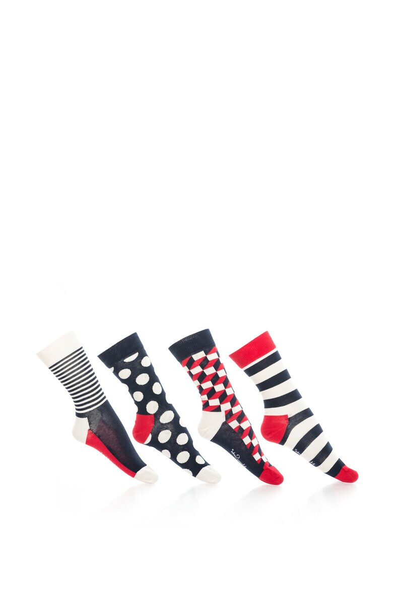 Happy Socks Set de sosete 3/4 cu diverse modele unisex - 4 perechi - Pled.ro