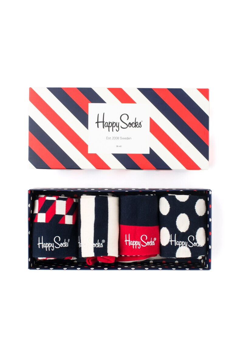 Happy Socks Set de sosete 3/4 cu diverse modele unisex - 4 perechi - Pled.ro