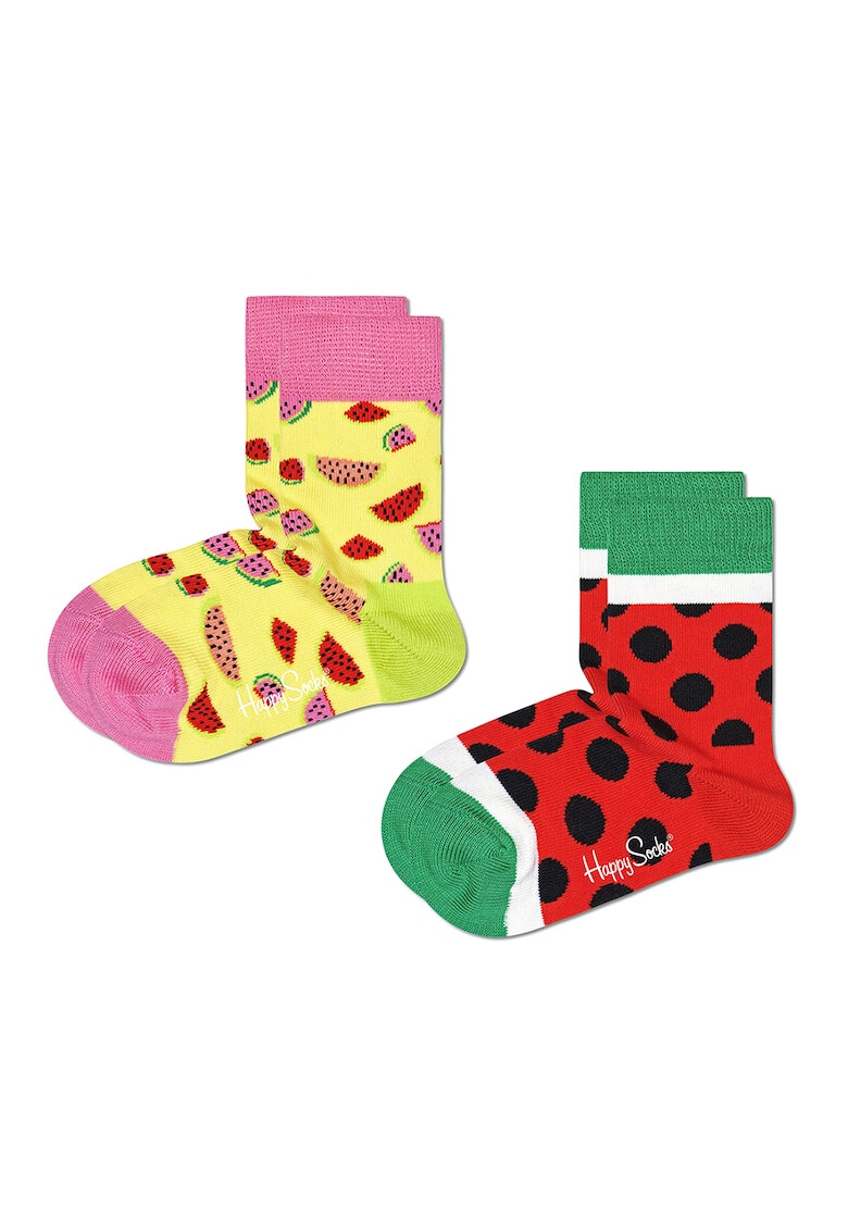 Happy Socks Set 2 perechi de sosete unisex cu imprimeu pepene Multicolor - Pled.ro