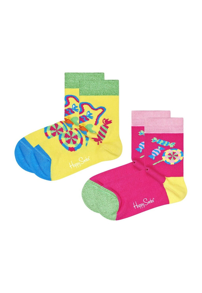 Happy Socks Set de sosete copii cu model cu bomboane 2 perechi - Pled.ro