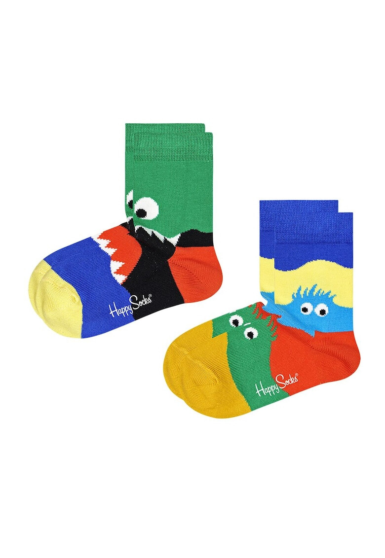 Happy Socks Set de sosete cu model monstru 2 perechi - Pled.ro