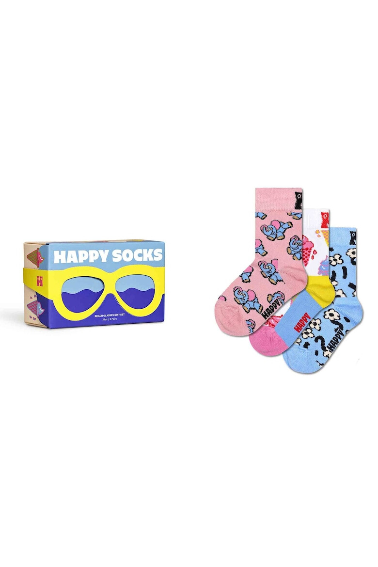 Happy Socks Set de sosete din amestec de bumbac organic - 3 perechi - Pled.ro