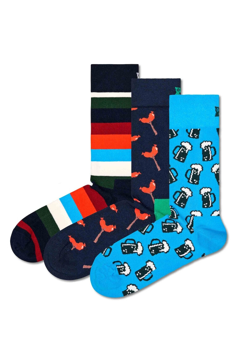 Happy Socks Set de sosete lungi cu imprimeu - 3 perechi - Pled.ro