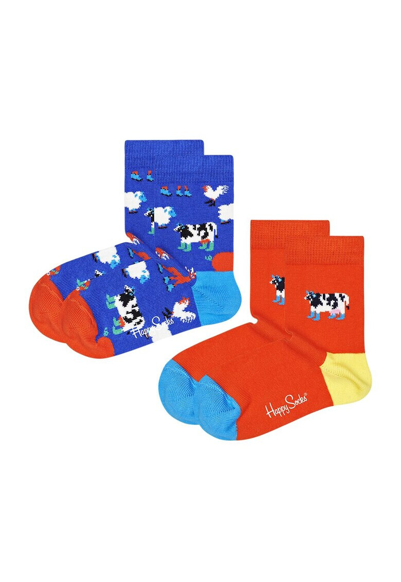 Happy Socks Set sosete copii lungi cu imprimeu grafic 2 perechi - Pled.ro