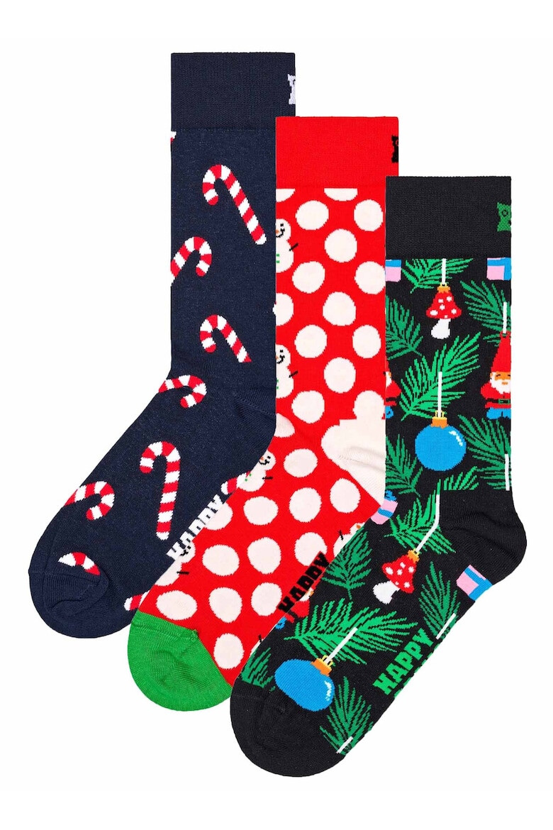 Happy Socks Set de sosete lungi cu imprimeu grafic - 3 perechi - Pled.ro