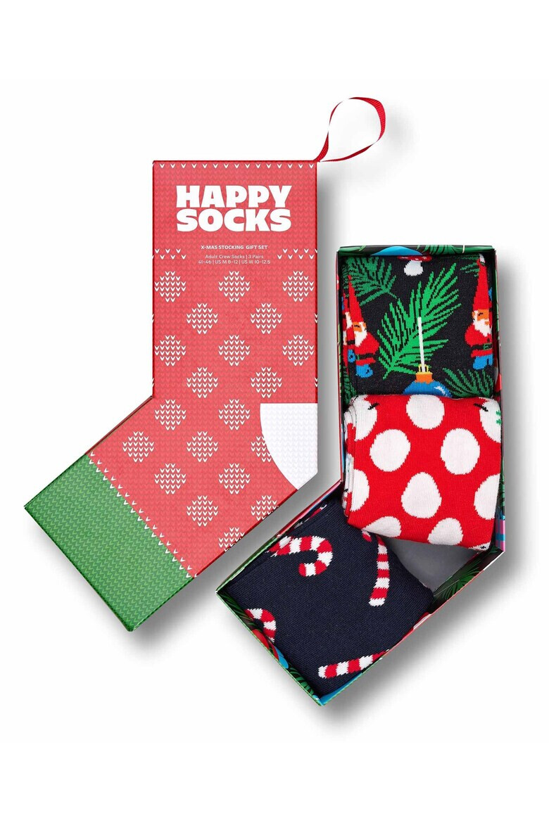 Happy Socks Set de sosete lungi cu imprimeu grafic - 3 perechi - Pled.ro