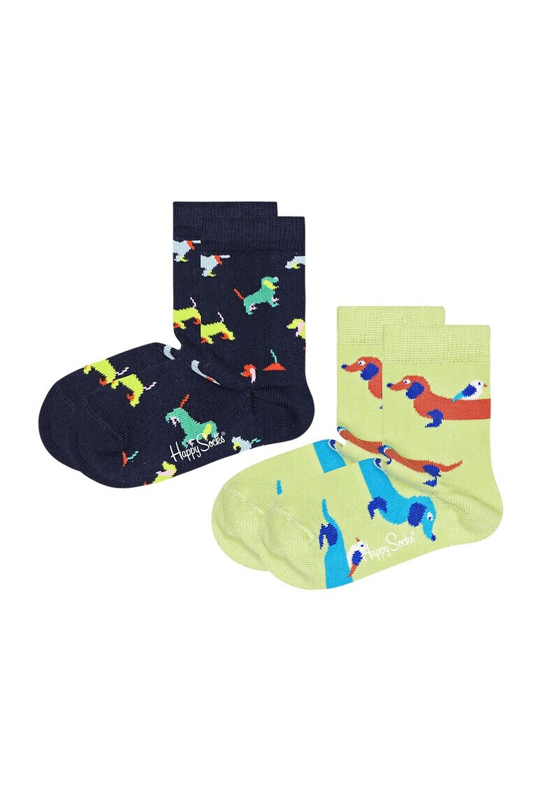 Happy Socks Set de sosete copii lungi cu imprimeu si aspect striat 2 perechi - Pled.ro