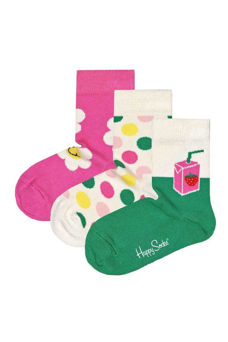 Happy Socks Set de sosete lungi cu model - 3 perechi - Pled.ro