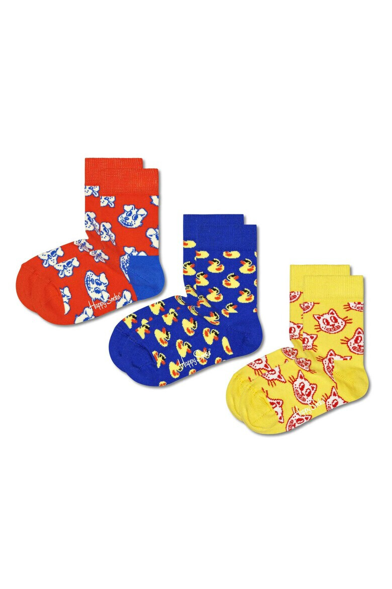 Happy Socks Set de sosete lungi cu model - 3 perechi - Pled.ro