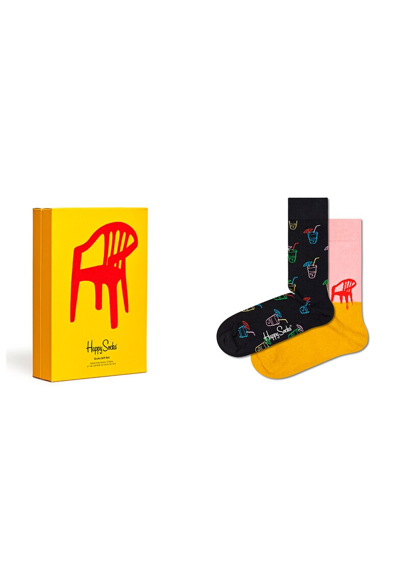 Happy Socks Set de sosete lungi unisex 2 perechi - Pled.ro