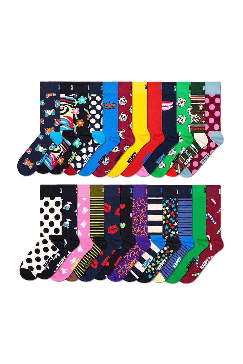 Happy Socks Set de sosete lungi unisex - 24 perechi - Pled.ro