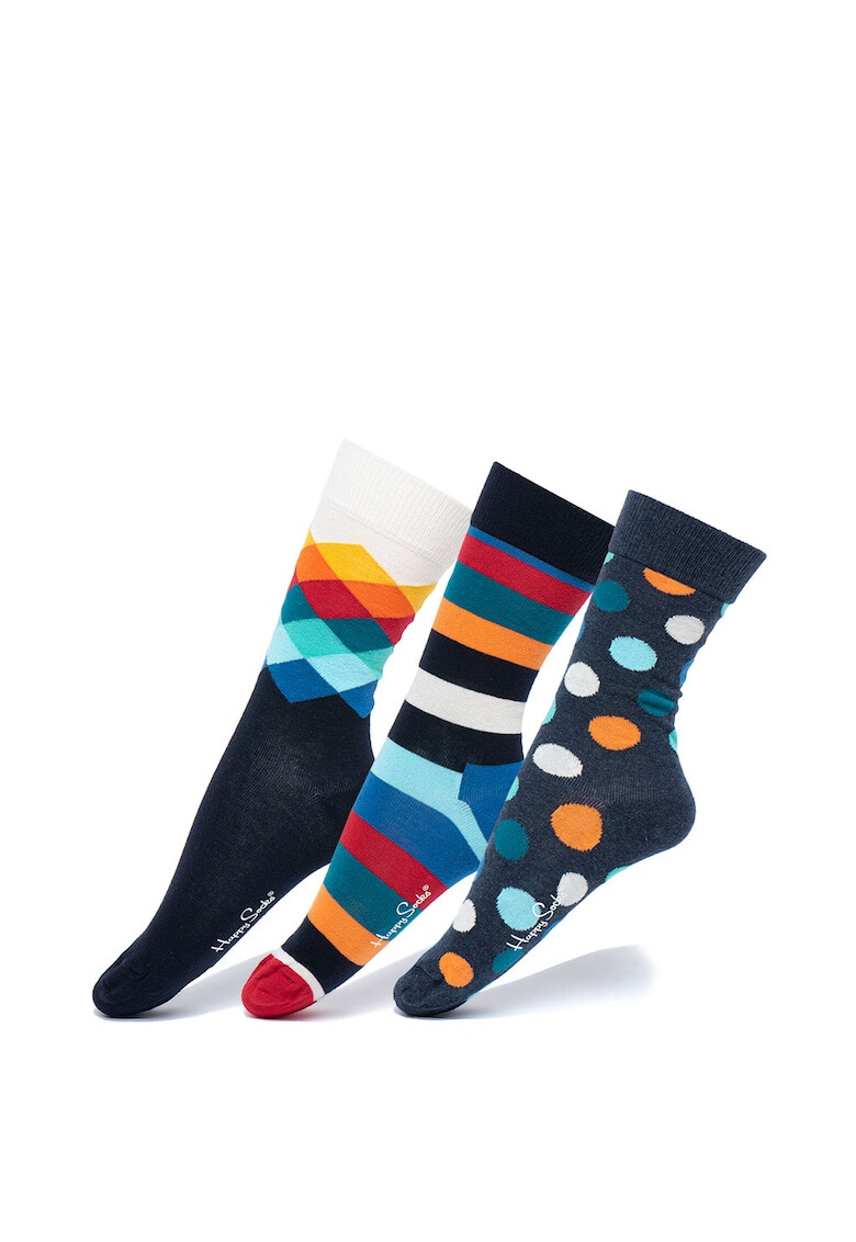 Happy Socks Set de sosete lungi unisex - 3 perechi - Pled.ro