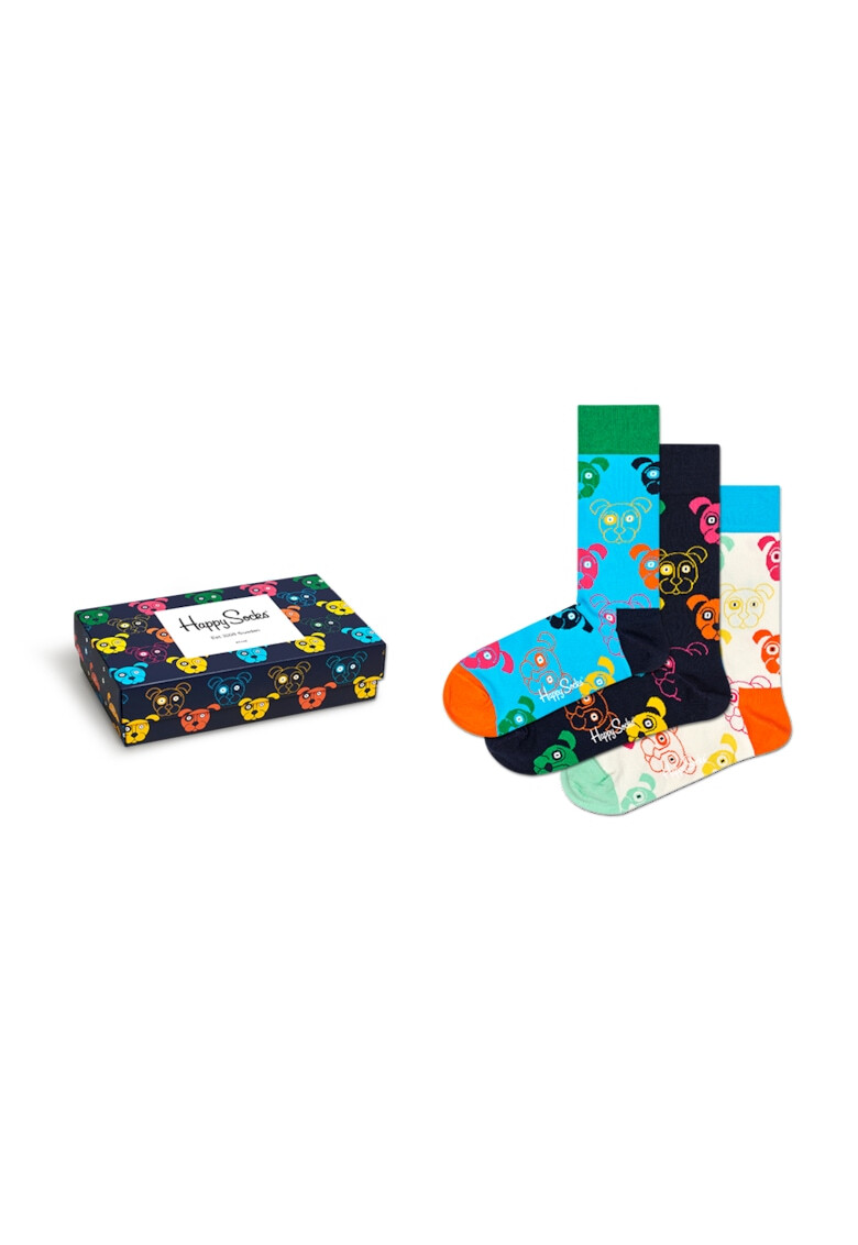 Happy Socks Set de sosete lungi unisex cu model - 3 perechi - Pled.ro