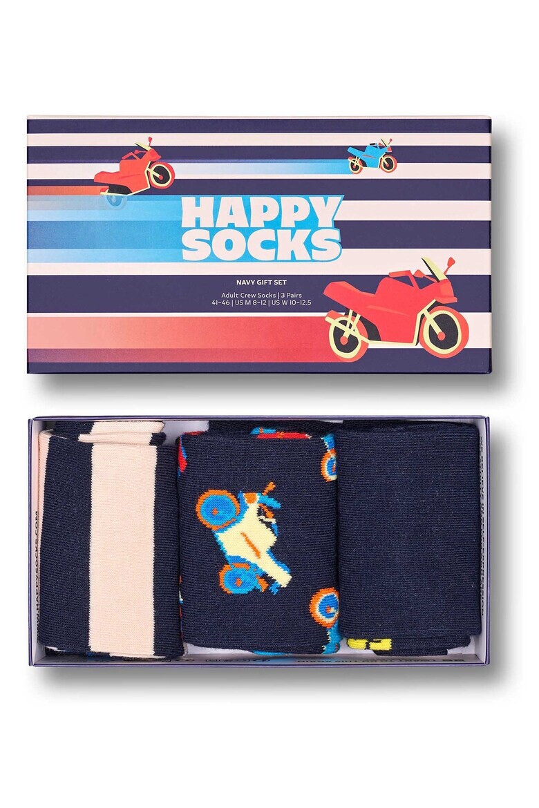 Happy Socks Set de sosete lungi unisex cu model - 3 perechi - Pled.ro