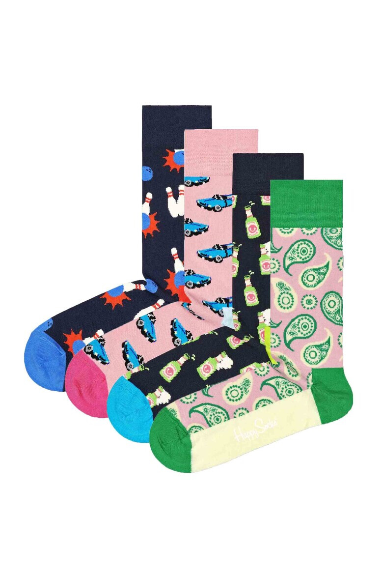 Happy Socks Set de sosete lungi unisex cu model - 4 perechi - Pled.ro