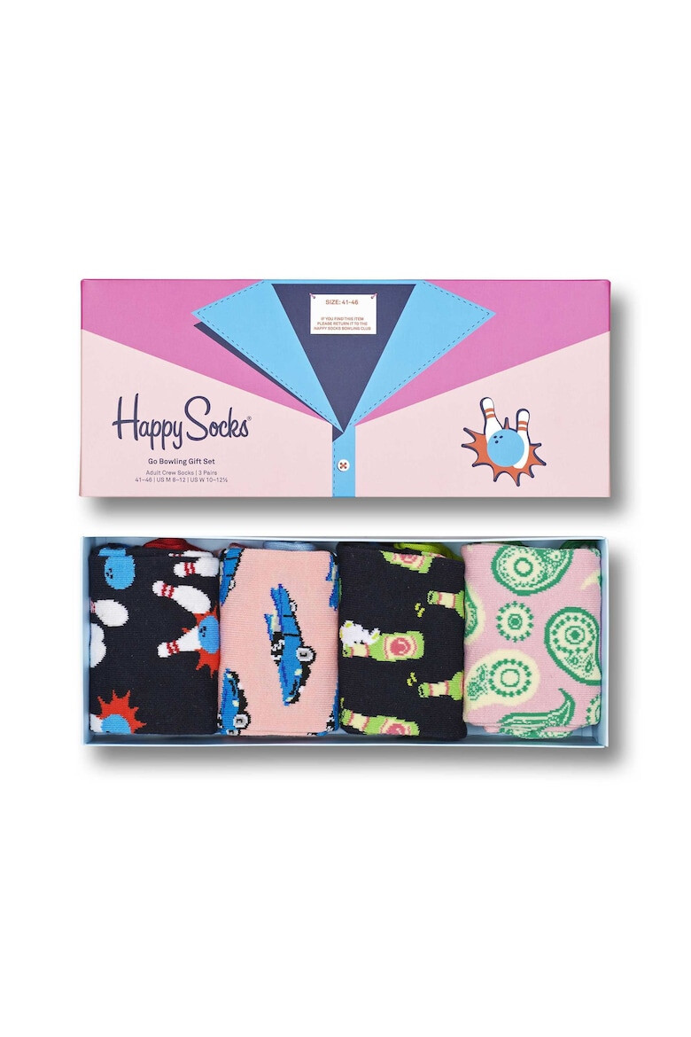 Happy Socks Set de sosete lungi unisex cu model - 4 perechi - Pled.ro