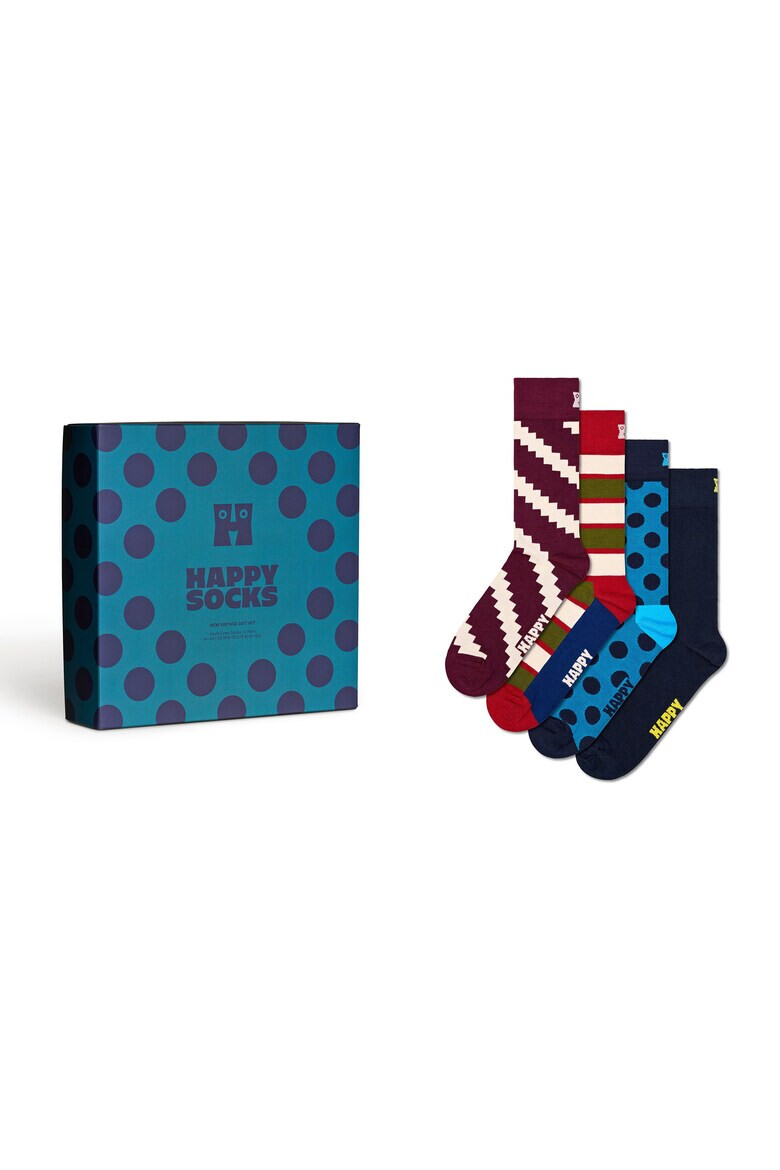 Happy Socks Set de sosete lungi unisex cu model - 4 perechi - Pled.ro