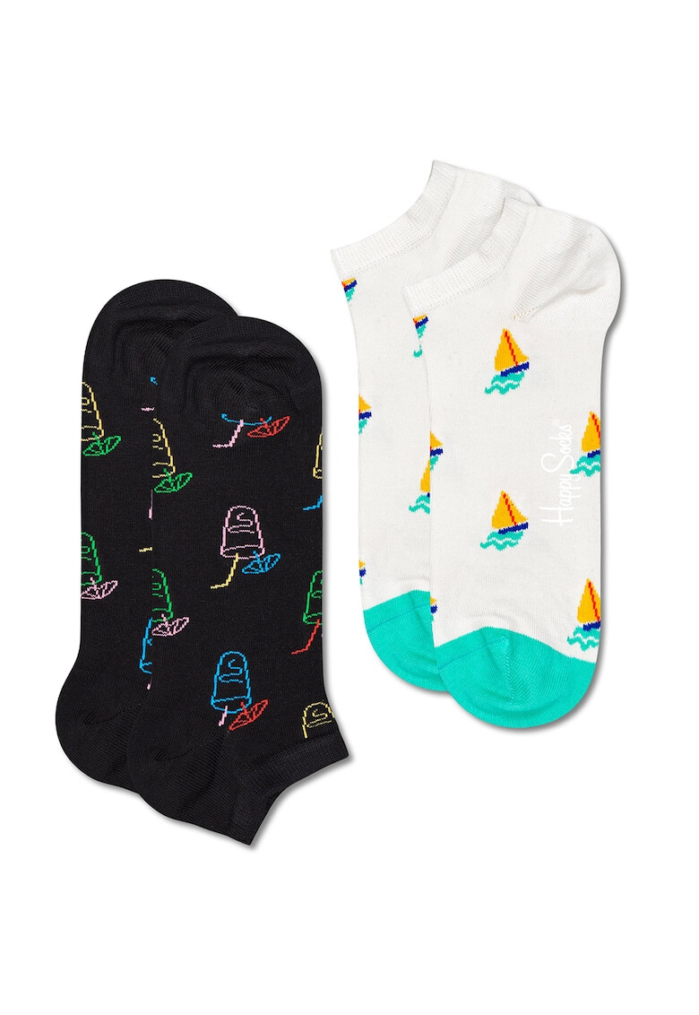 Happy Socks Set de sosete pana la glezna unisex cu imprimeu grafic 2 perechi - Pled.ro