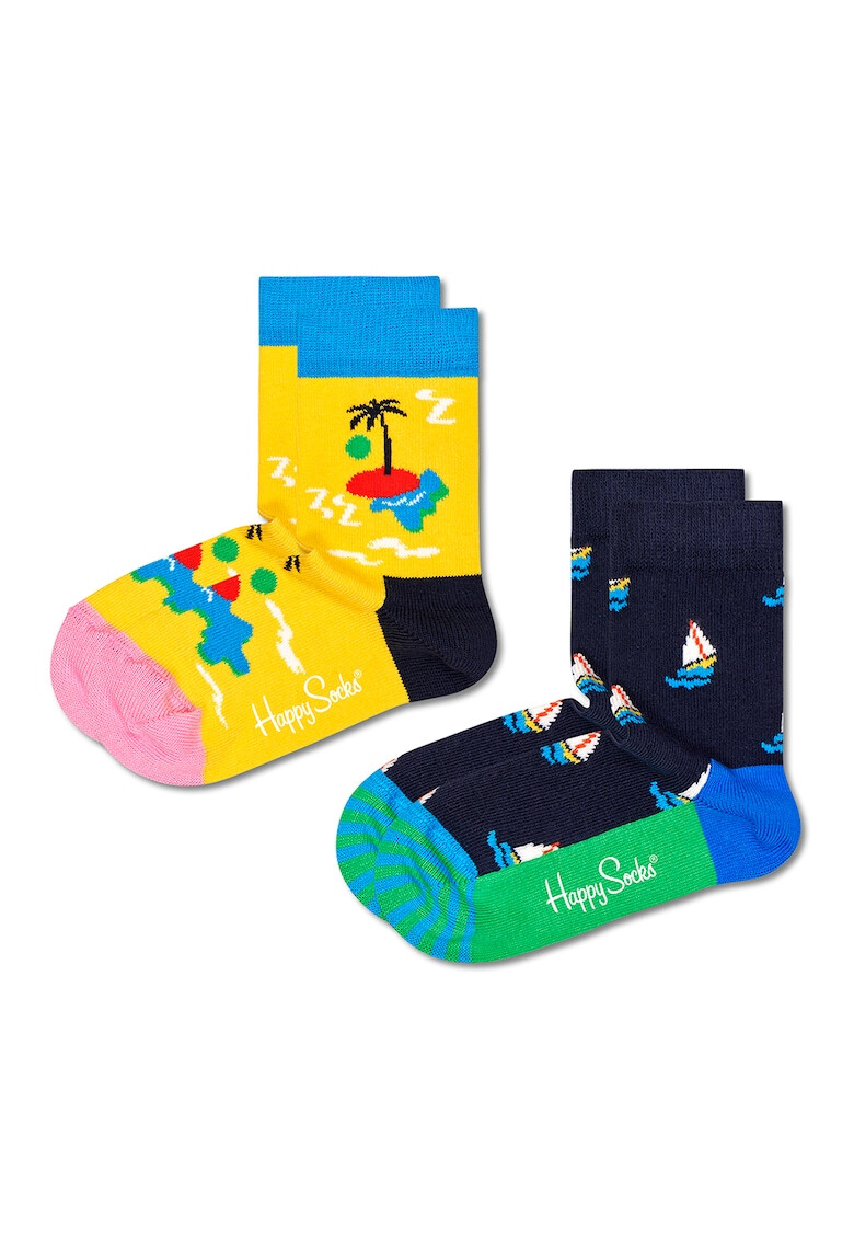 Happy Socks Set de sosete scurte cu model - 2 perechi - Pled.ro